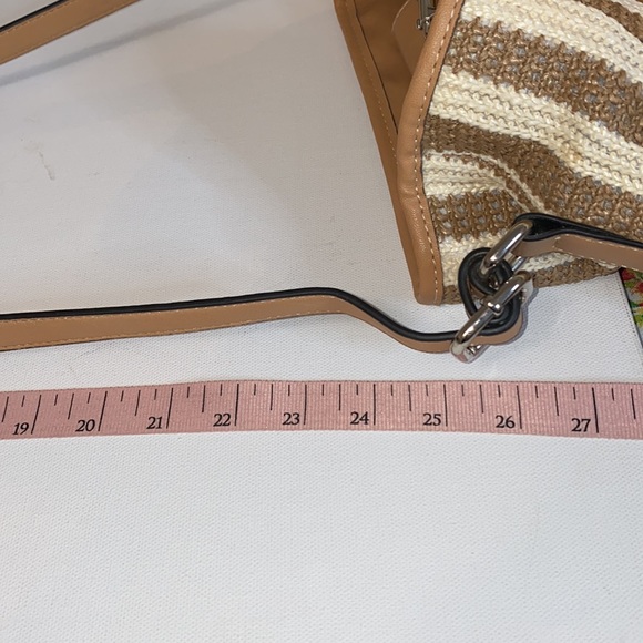 Giani Bernini Striped Two Tone Straw Bucket Crossbody Bag (Used) - Picture 13 of 15